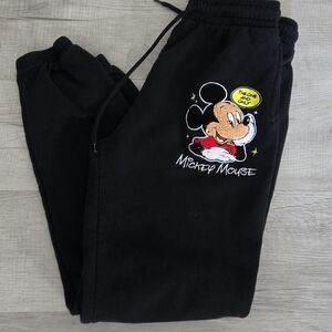 Disney Mickey Mouse black sweatpants  Size Med
